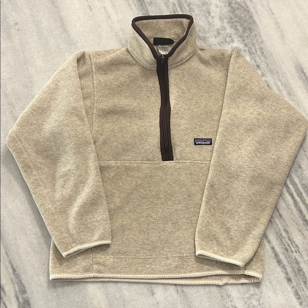 Vintage Patagonia Synchilla 25735F5 Half-Zip Fleece Pullover Mens XS Beige